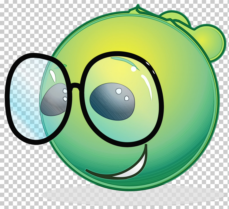Emoticon PNG, Clipart, Circle, Emoticon, Glasses, Green, Paint Free PNG Download