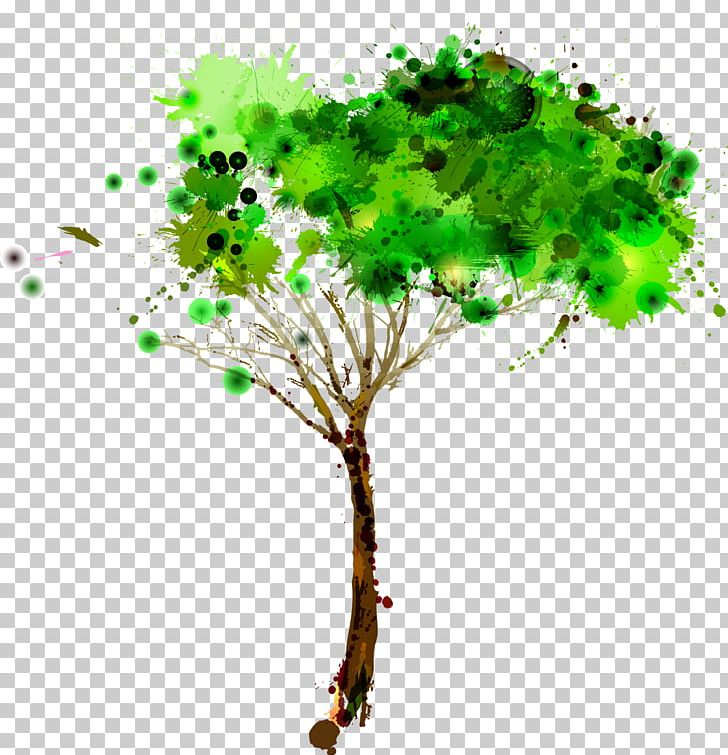 Hand Painted Watercolor Tree PNG, Clipart, Branch, Cartoon, Computer Icons, Computer Wallpaper, Drawing Free PNG Download