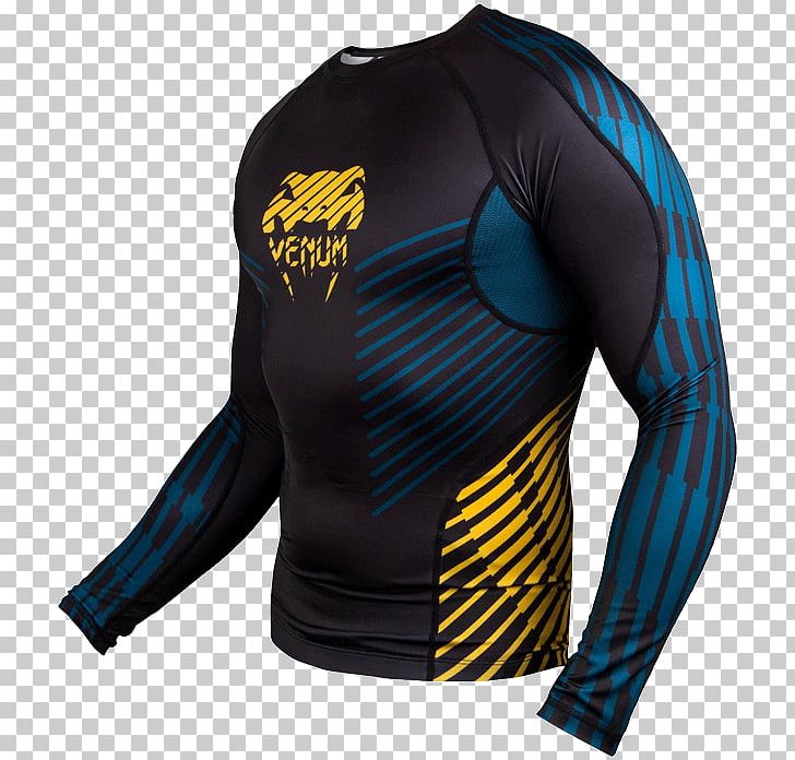 Long-sleeved T-shirt Venum Rash Guard Mixed Martial Arts PNG, Clipart, Active Shirt, Brand, Clothing, Combat Sport, Electric Blue Free PNG Download