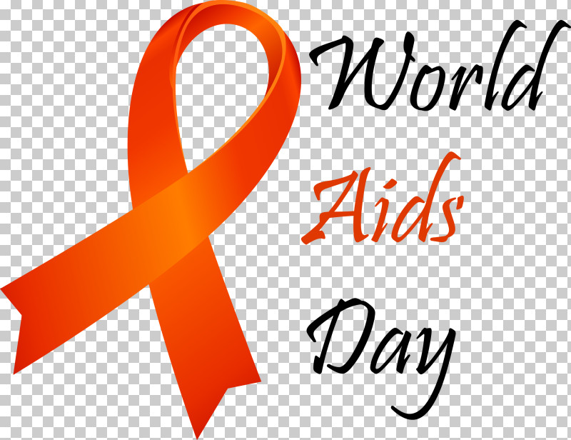 World Aids Day PNG, Clipart, Calligraphy, Line, Logo, Orange, Text Free PNG Download