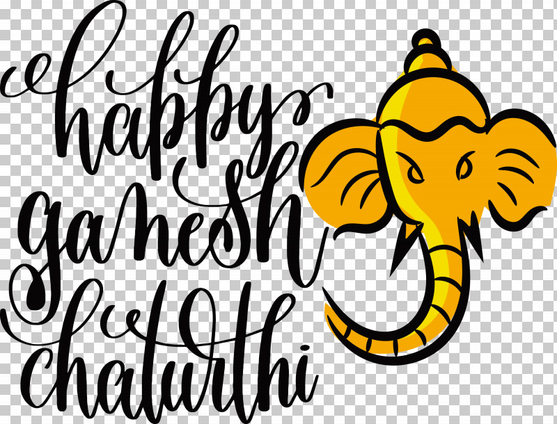 Happy Ganesh Chaturthi PNG, Clipart, Drawing, Elephant, Happy Ganesh Chaturthi, Hathi Jr, Lettering Free PNG Download
