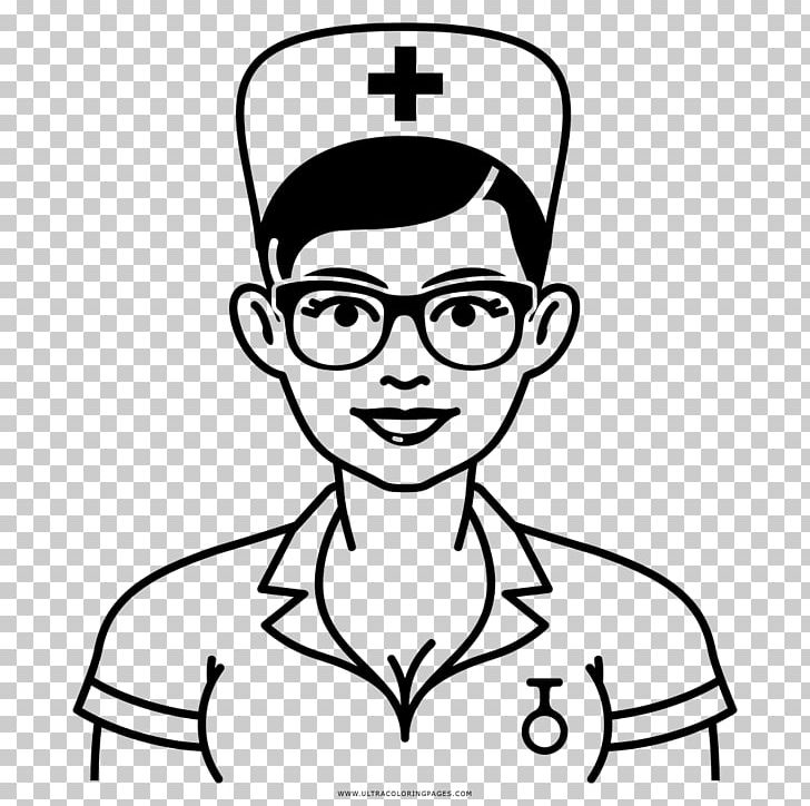 clipart black and white nurse