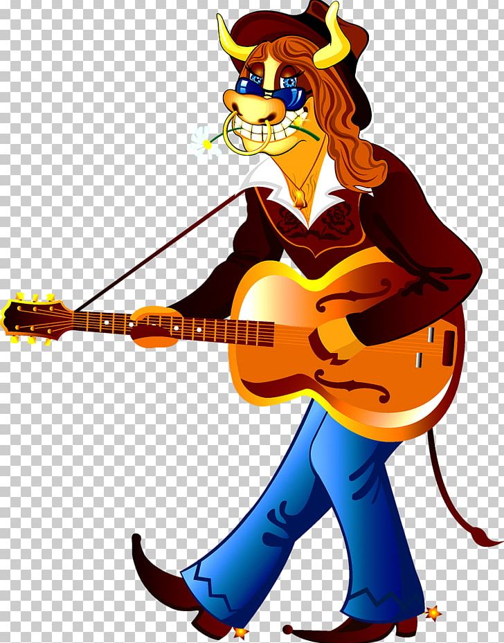 Cattle Guitarist Line Art PNG, Clipart, Cartoon, Fictional Character, Guitarist, Music, Neck Free PNG Download