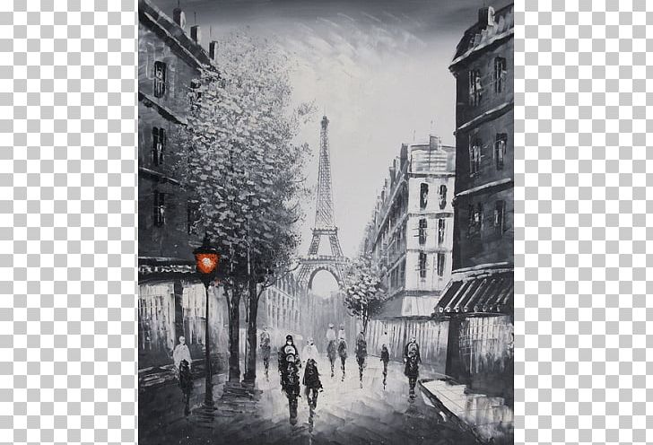 Eiffel Tower Oil Painting Canvas Art PNG, Clipart, Abstract Art, Art, Artist, Art Museum, Black And White Free PNG Download