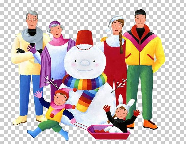 Winter Snowman Family Illustration PNG, Clipart, Art, Cartoon, Cartoon Family, Child, Costume Free PNG Download