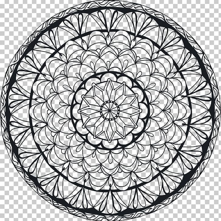 Mandala Coloring Book Drawing Child PNG, Clipart, Area, Bicycle Wheel, Black And White, Buddhism And Hinduism, Child Free PNG Download