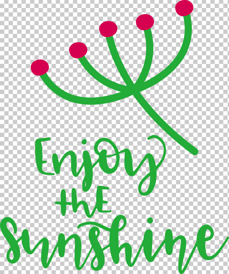 Sunshine Enjoy The Sunshine PNG, Clipart, Floral Design, Green, Happiness, Leaf, Line Free PNG Download