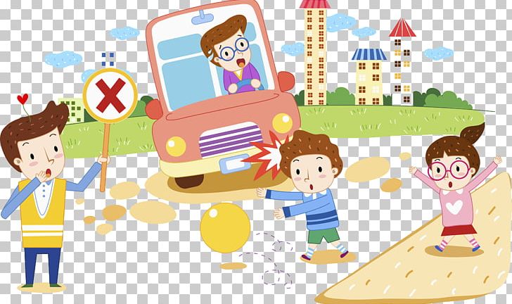 Road Traffic Safety Cartoon Illustration PNG, Clipart, Cartoon Characters, Cartoon Hand Drawing, Characters, Child, Colours Free PNG Download