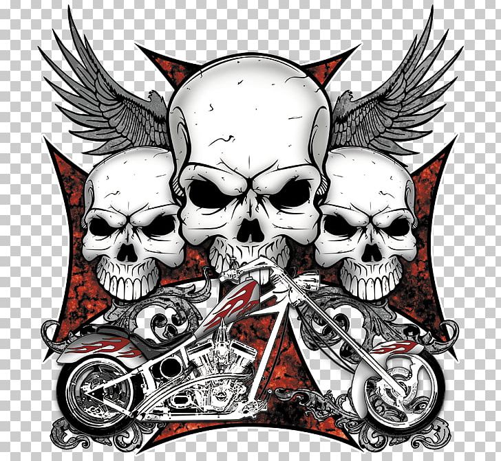 T-shirt Human Skull Symbolism Cross Chopper PNG, Clipart, Art, Automotive Design, Biker, Bone, Chopper Free PNG Download