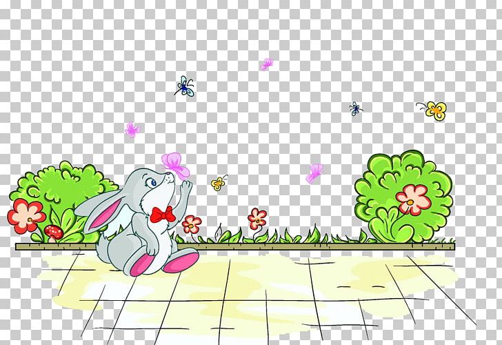 Cartoon Rabbit Illustration PNG, Clipart, Animal, Area, Art, Butterfly, Cartoon Free PNG Download