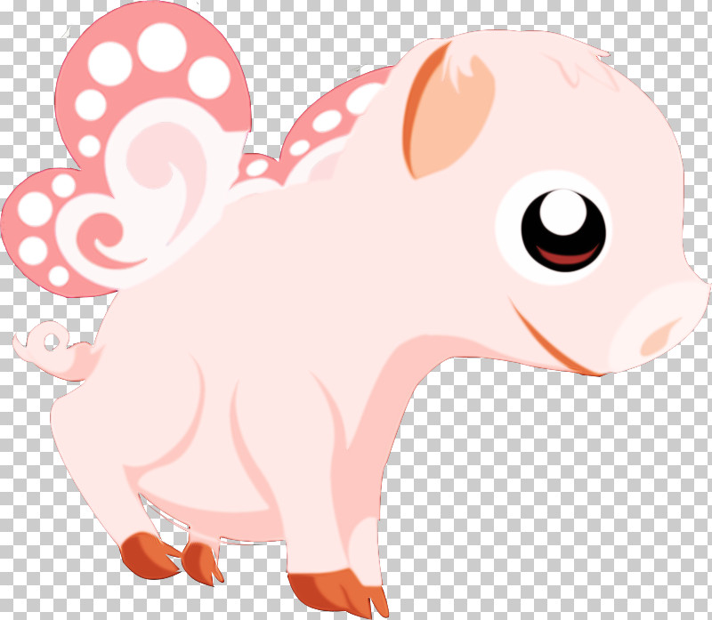 Cartoon Nose Snout Pink Tail PNG, Clipart, Cartoon, Ear, Fawn, Nose, Pink Free PNG Download