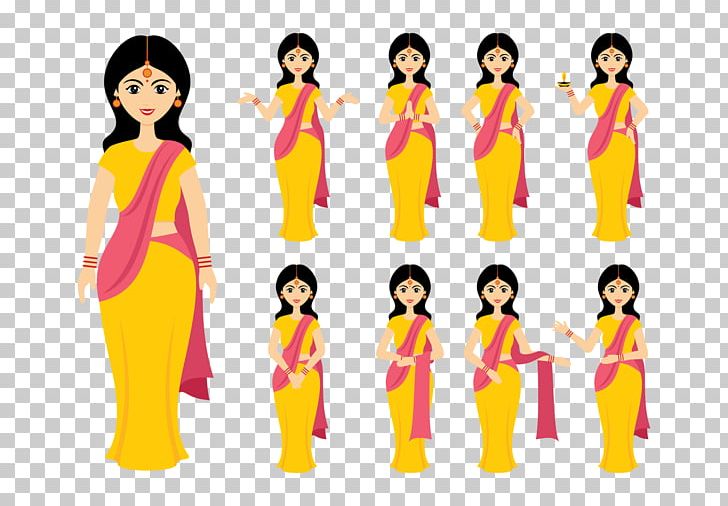 India Woman PNG, Clipart, Art, Cartoon, Child, Clip Art, Communication Free PNG Download