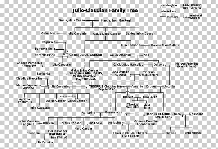 Principate Julio-Claudian Dynasty Family Tree Albero Genealogico Giulio-claudio PNG, Clipart, Albero Genealogico Giulioclaudio, Angle, Area, Augustus, Black And White Free PNG Download