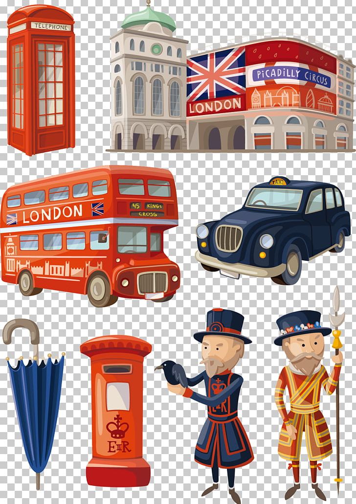 Cartoon London Illustration PNG, Clipart, Architecture, City Of London, Design Element, Double Decker Bus, Elements Vector Free PNG Download