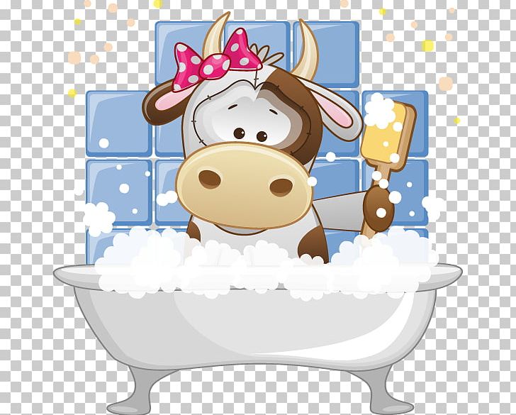 Cattle Bathtub Cartoon PNG, Clipart, Bathing, Bathroom, Bathtub, Cartoon, Cartoon Cow Free PNG Download