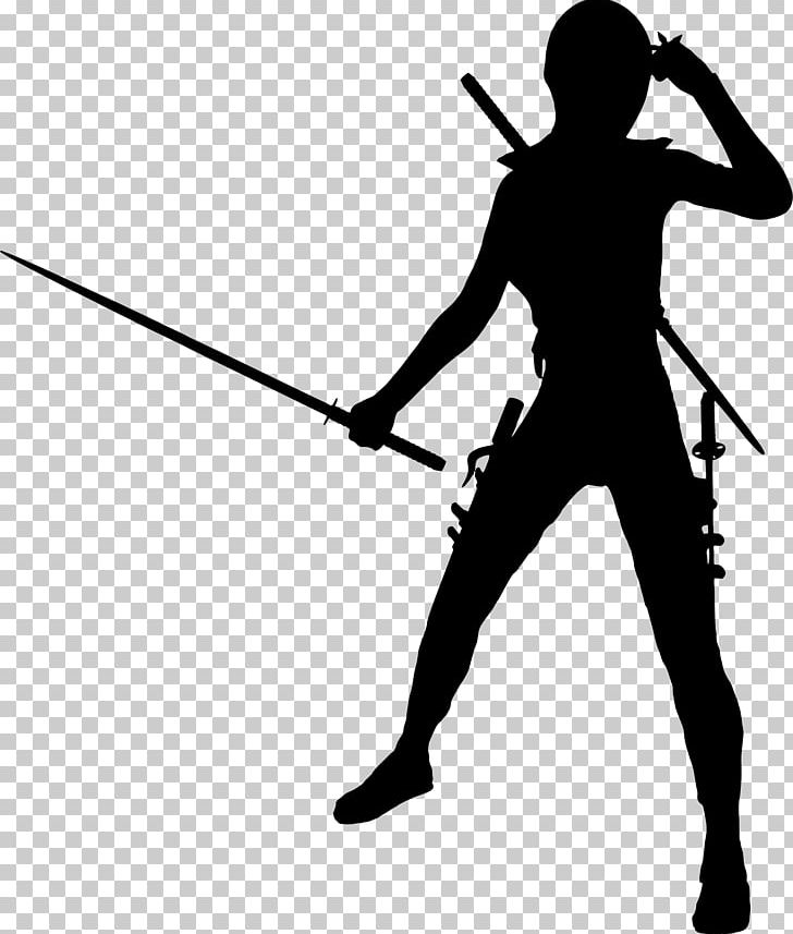 Ninja Silhouette Female PNG, Clipart, Angle, Arm, Black, Black And White, Cartoon Free PNG Download