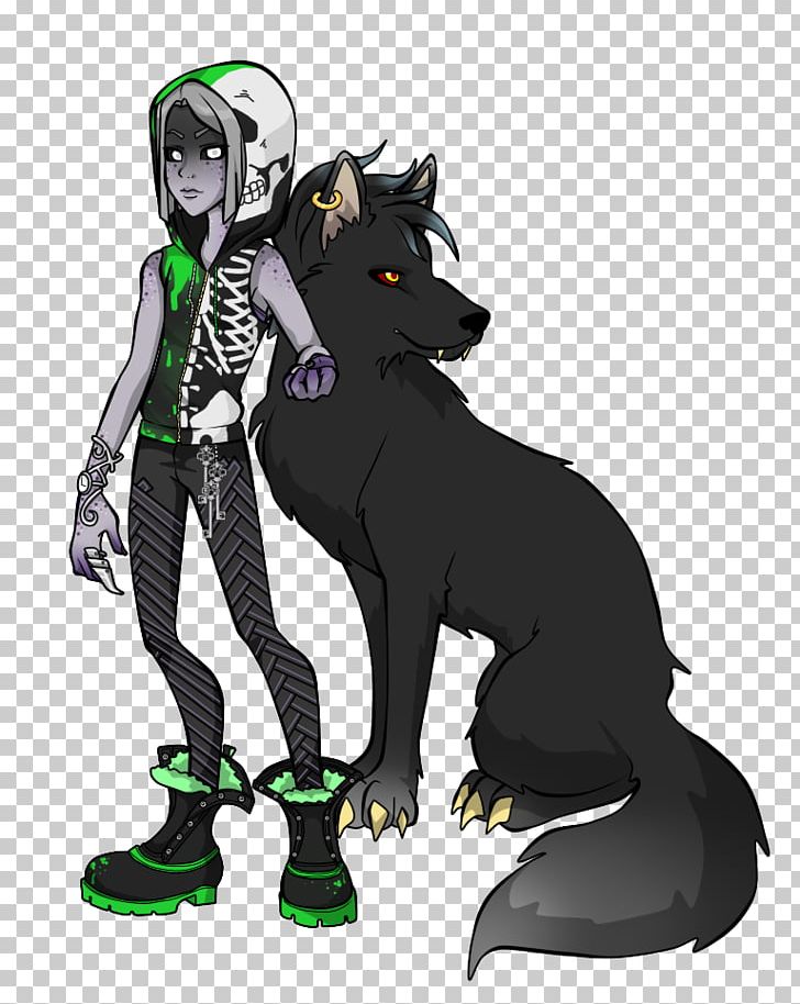 anima wolf with person