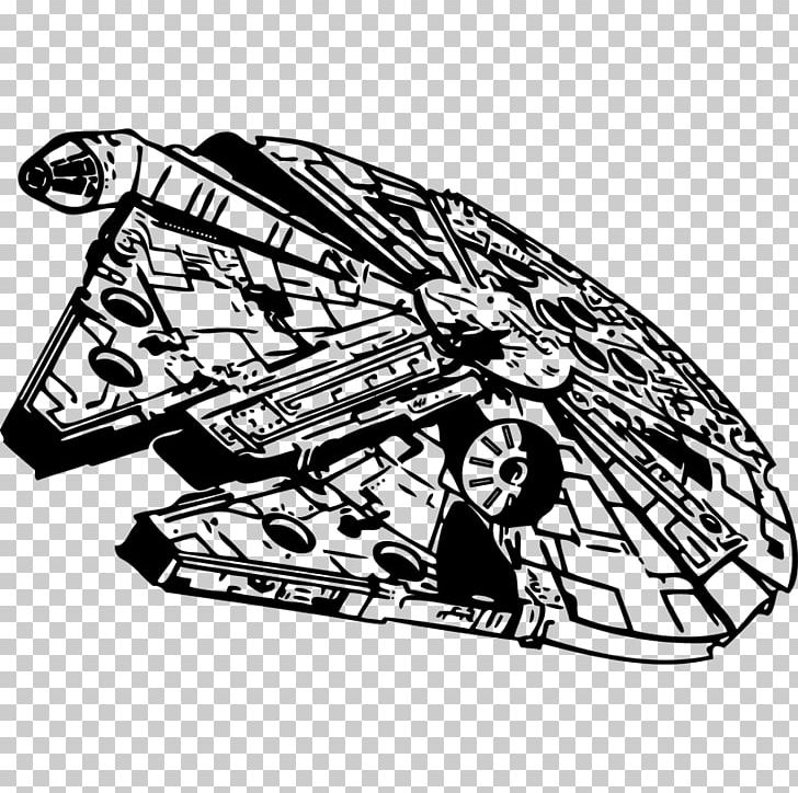 Millennium Falcon Star Wars Stencil PNG, Clipart, Art, Automotive Design, Black And White, Canvas Print, Clip Art Free PNG Download