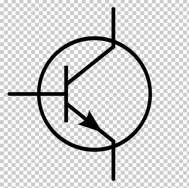 Electronic Symbol Bipolar Junction Transistor NPN Electronic Circuit PNG, Clipart, Angle, Area, Bipolar Junction Transistor, Black And White, Circle Free PNG Download
