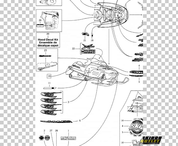 Ski-Doo Outlet Snowmobile Original Equipment Manufacturer Spare Part PNG, Clipart, Angle, Area, Artwork, Auto Part, Black And White Free PNG Download
