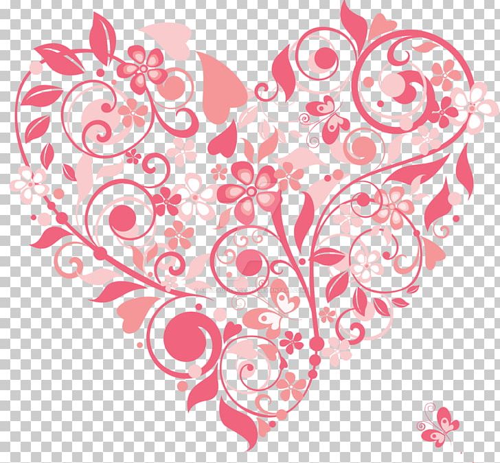 Heart Flower Valentine's Day Pattern PNG, Clipart, Art, Circle, Floral Design, Flower, Flowering Plant Free PNG Download