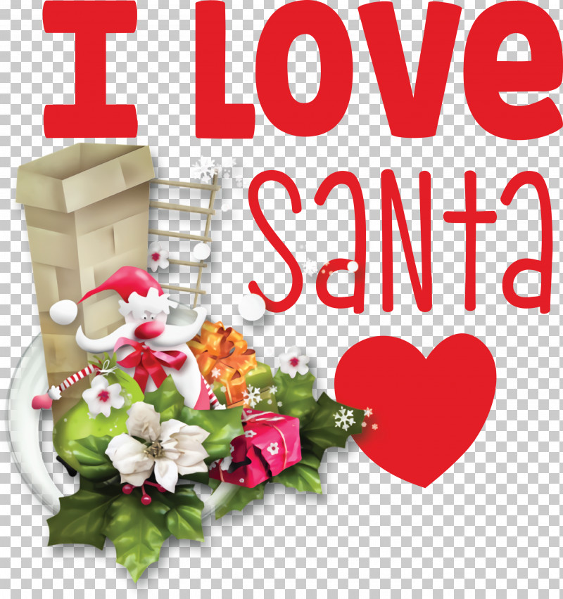 I Love Santa Santa Christmas PNG, Clipart, Black, Black Screen Of Death, Christmas, Christmas Day, Floral Design Free PNG Download