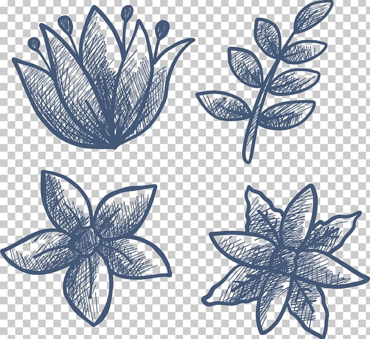 Drawing Leaf Flower Petal PNG, Clipart, Blue, Drawing, Euclidean Vector, Five Flower, Flora Free PNG Download