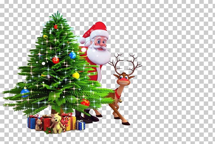 Santa Claus Reindeer Christmas Tree PNG, Clipart, Christmas, Christmas Decoration, Christmas Frame, Christmas Lights, Deer Free PNG Download