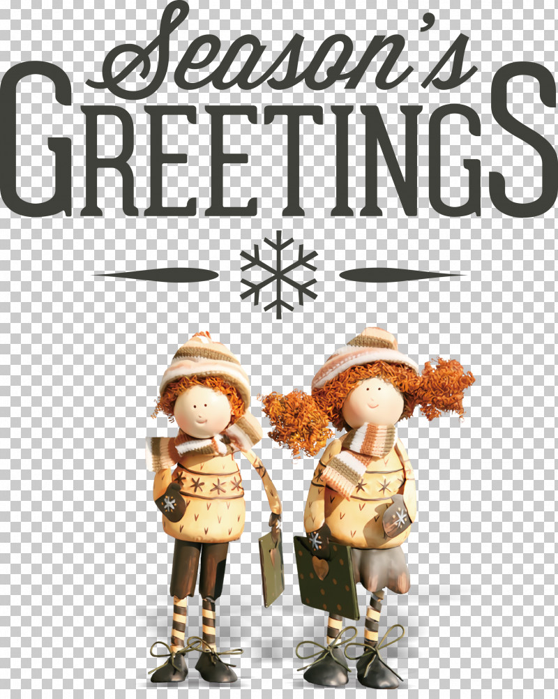 Seasons Greetings Christmas Winter PNG, Clipart, Behavior, Cartoon, Character, Christmas, Human Free PNG Download