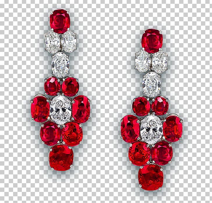 Ruby Earring Jewellery Red Diamond PNG, Clipart, Blood Diamond, Body Jewelry, Diamond, Diamond Color, Diamond Cut Free PNG Download