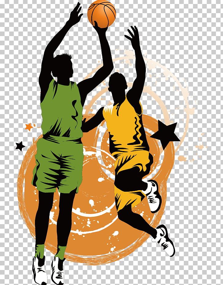Basketball sports game in minimalist style Vector Image