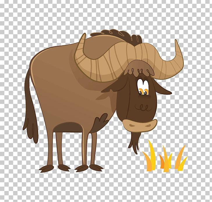 Sticker Wildebeest Drawing PNG, Clipart, Bull, Cartoon, Cattle Like Mammal, Child, Clip Art Free PNG Download