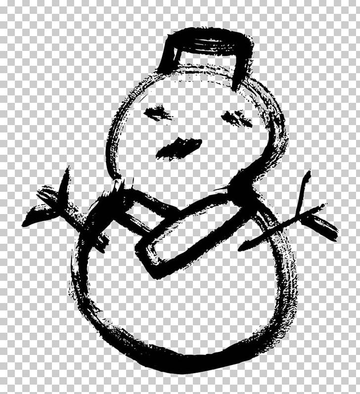 Snowman Ink Brush PNG, Clipart, Artwork, Black, Black And White, Black Background, Black Hair Free PNG Download