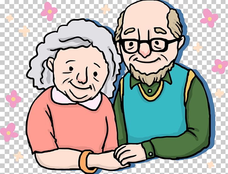 happy old people drawing