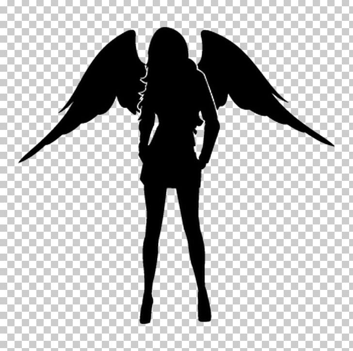 Wall Decal Silhouette Pin-up Girl Sticker Angel PNG, Clipart, Angel, Animals, Beak, Bird, Black Free PNG Download