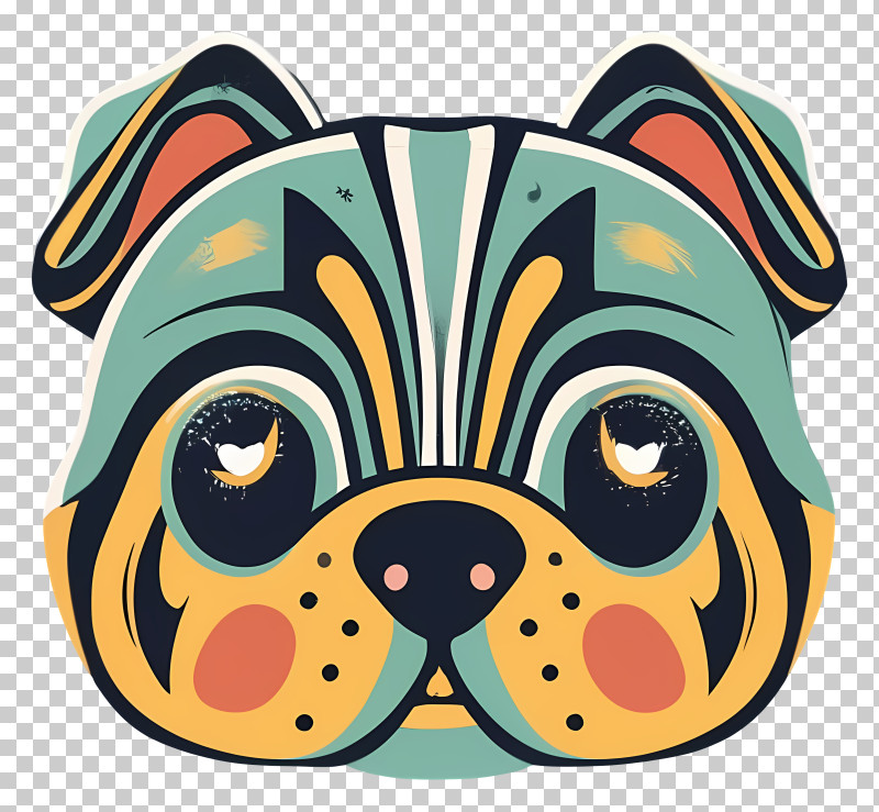 Colorful Graphic - Colorful Cute Dog Face PNG