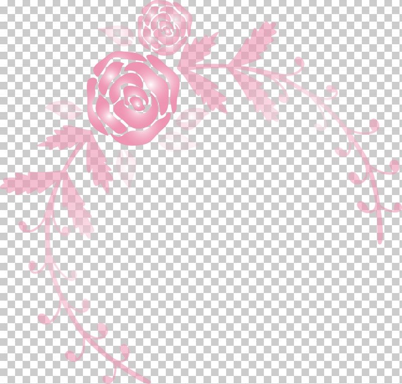 Rose Frame Flower Frame Wedding Frame PNG, Clipart, Flower, Flower Frame, Heart, Pedicel, Pink Free PNG Download