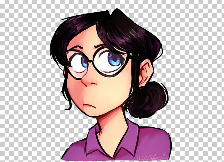 Eye Glasses Black Hair Hime Cut Png Clipart Anime Art Black