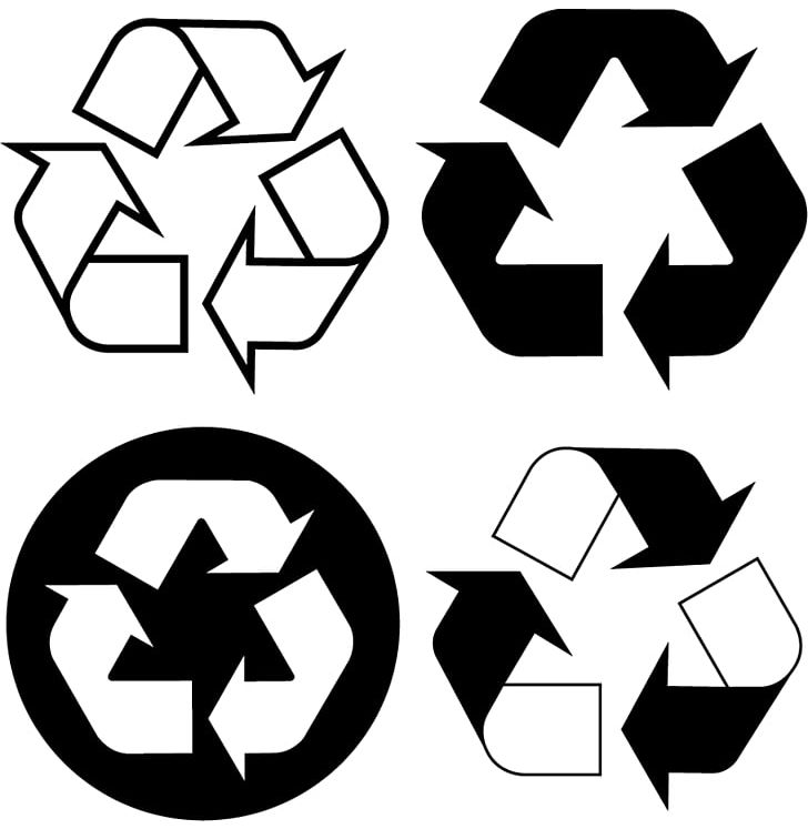 Recycling Symbol Paper Logo PNG, Clipart, Angle, Area, Artwork, Black And White, Brand Free PNG Download