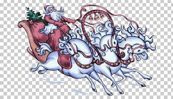 Horse Reindeer Santa Claus PNG, Clipart, Animals, Art, Cartoon, Cattle, Cattle Like Mammal Free PNG Download