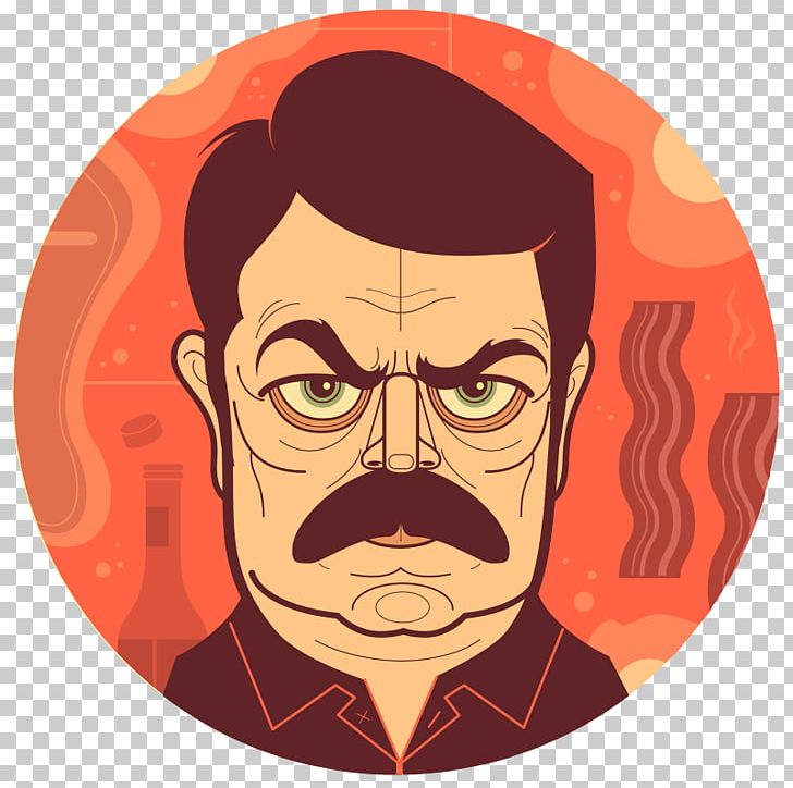 Ron Swanson Portrait Television Show PNG, Clipart, Art, Art Streiber, Beard, Cartoon, Character Free PNG Download