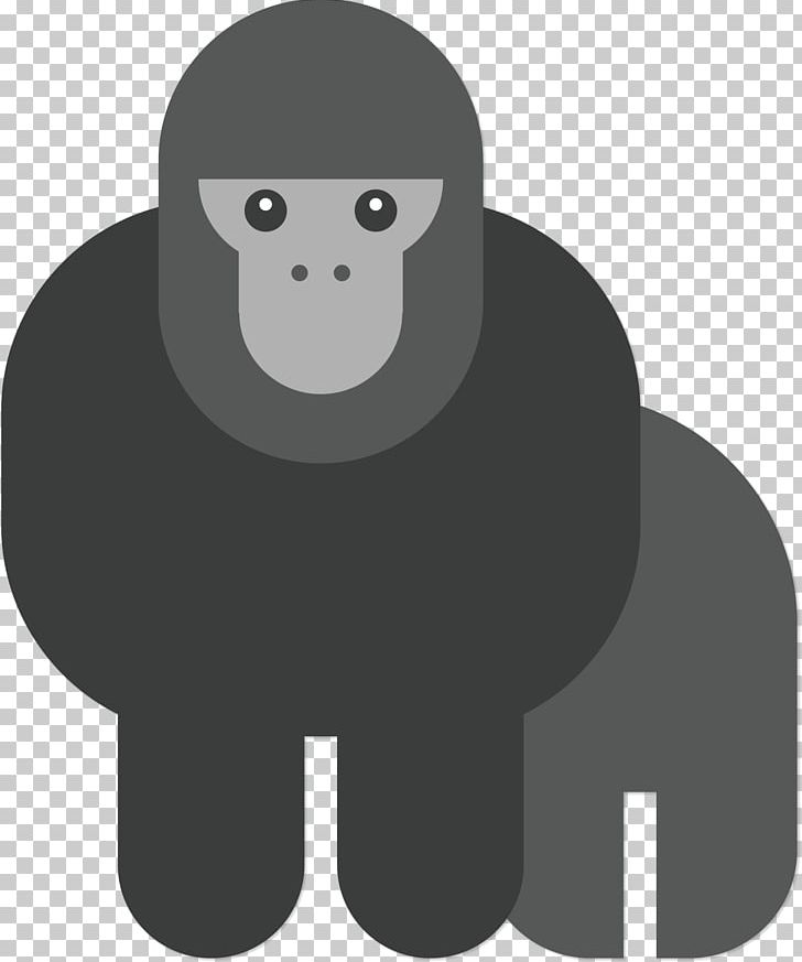 Gorilla Chimpanzee Orangutan Euclidean PNG, Clipart, Animal, Animals, Ape, Black, Black And White Free PNG Download