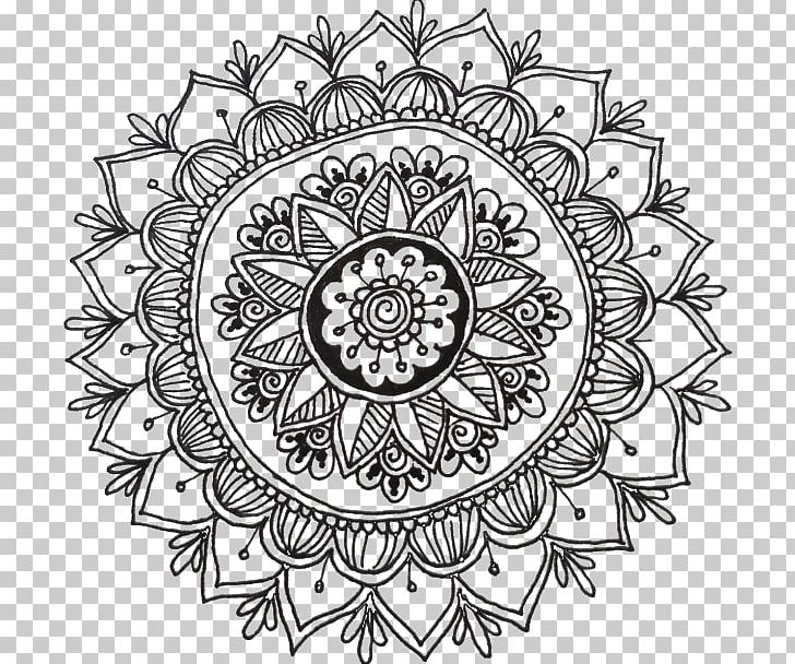 Pattern Doodle Mandala Drawing Illustration PNG, Clipart, Area, Art, Black And White, Circle, Coloring Book Free PNG Download