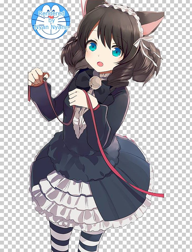 Show By Rock!! Catgirl Anime Cyan PNG, Clipart, Anime, Art, Artwork, Black Hair, Blue Free PNG Download