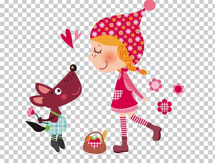 Little Red Riding Hood Gray Wolf Phonograph Record Happiness Illustration PNG, Clipart, Animals, Art, Baby Girl, Balloon Cartoon, Cartoon Couple Free PNG Download