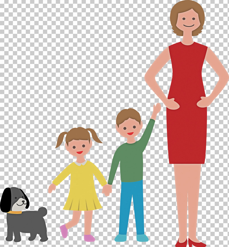 Mom Daughter Son PNG, Clipart, Cartoon, Daughter, Dog, Dress, Family Free  PNG Download