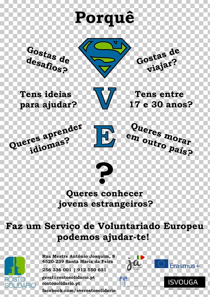 Volunteering European Voluntary Service Poster ROSTO SOLIDÁRIO Organization PNG, Clipart, Area, Brand, Contract, Diagram, Europe Free PNG Download