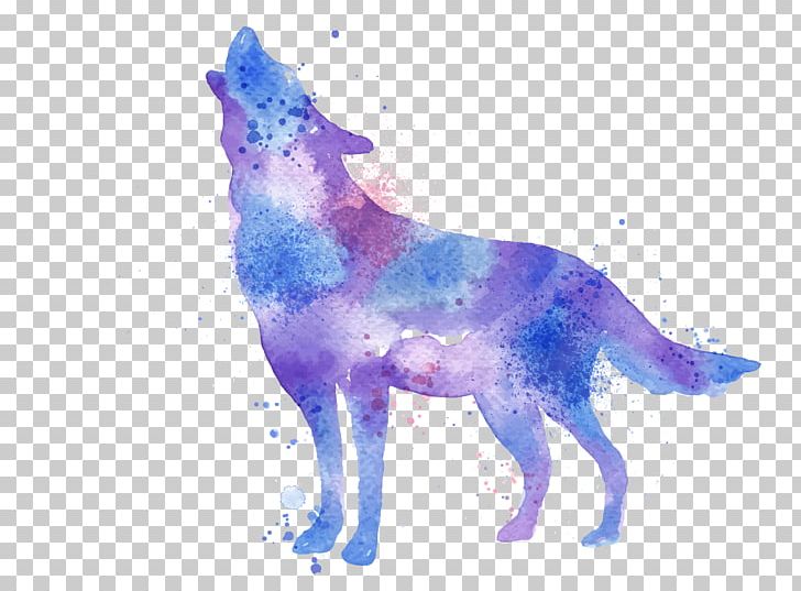 Gray Wolf Watercolor Painting Printmaking Printing PNG, Clipart, Animals, Beau, Blue, Canvas, Canvas Print Free PNG Download