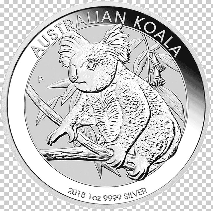 Perth Mint Platinum Koala Bullion Coin Silver Coin PNG, Clipart, Australian Silver Kookaburra, Black And White, Bullion Coin, Carnivoran, Circle Free PNG Download