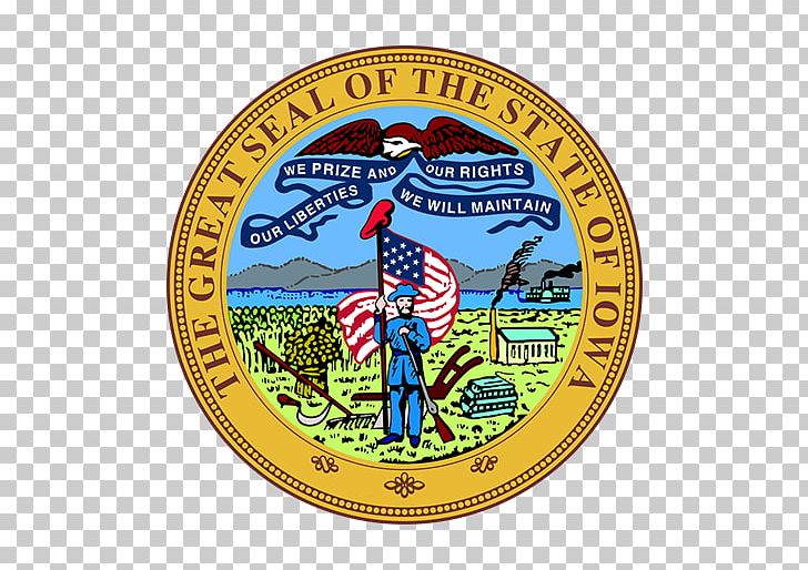 Seal Of Iowa Great Seal Of The United States Indiana Flag Of Iowa PNG, Clipart, Badge, Crony, Emblem, Flag Of Iowa, Gold Medal Free PNG Download